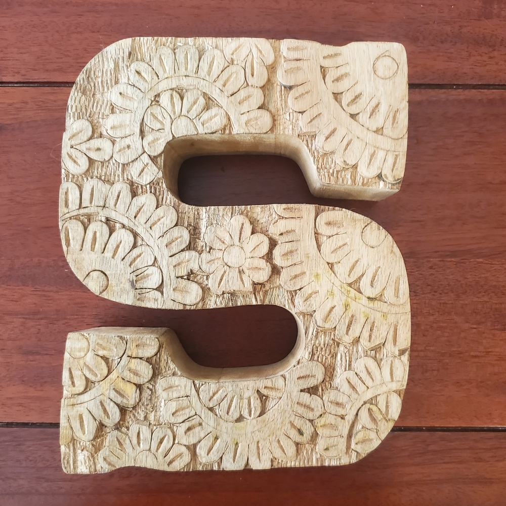 S Letter Wooden Decoration